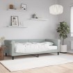 Sofá cama con colchón terciopelo gris claro 90x190 cm