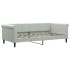 Sofá cama con colchón terciopelo gris claro 90x190