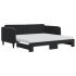 Sofá cama nido con colchón terciopelo negro 90x190
