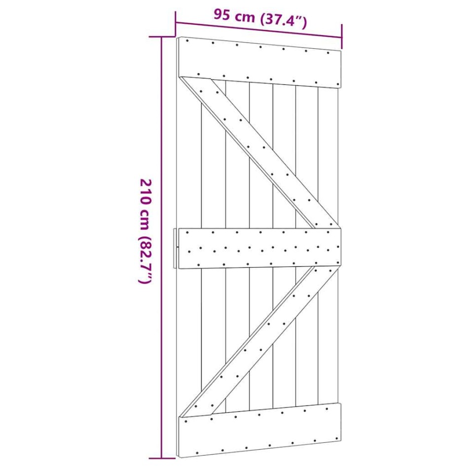 Puerta NARVIK madera maciza pino 95x210