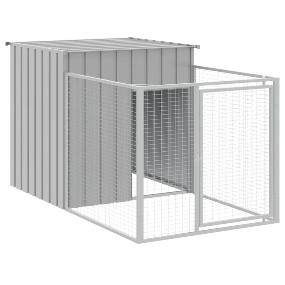 Caseta peroos corral acero galvanizado gris claro