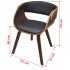 Silla de comedor de madera curvada y cuero