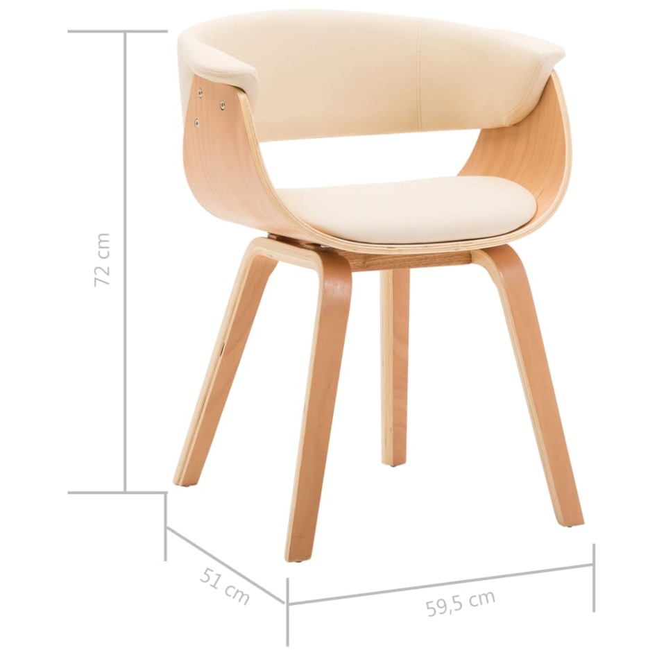 Silla de comedor madera curvada y cuero sintético
