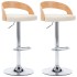 Taburetes de cocina 2 uds cuero sintético madera curvada