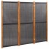 Biombo divisor de 3 paneles negro 210x180