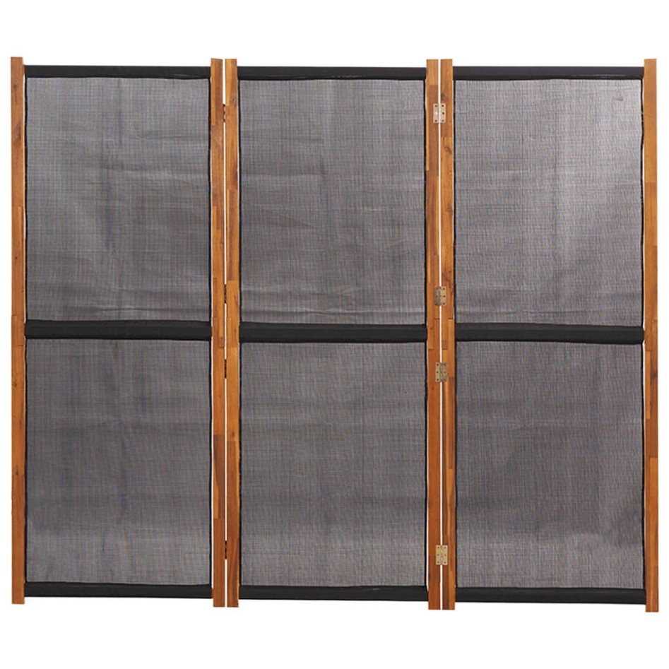 Biombo divisor de 3 paneles negro 210x180