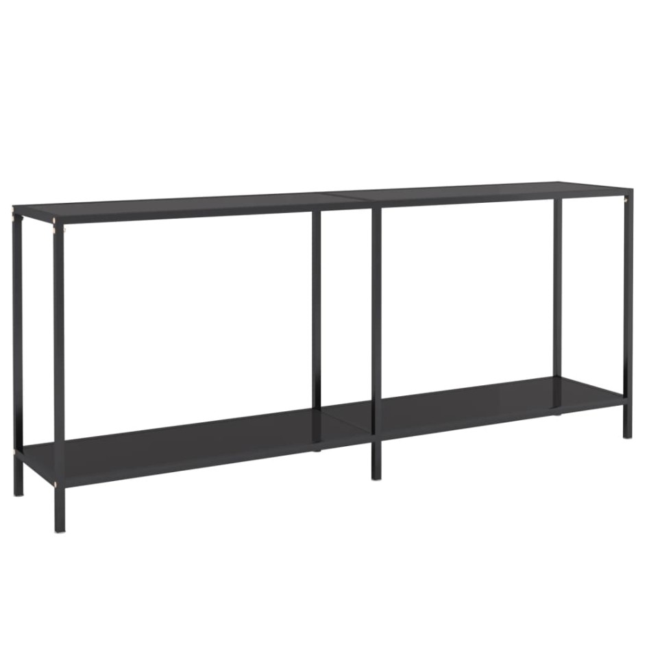 Mesa de consola vidrio templado negro 180x35x75,5