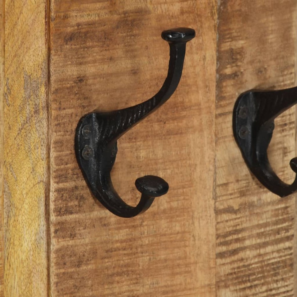 Percheros 2 unidades madera maciza de mango 38x100