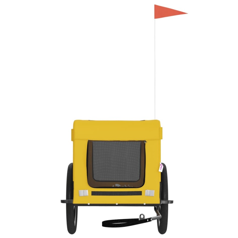 Remolque bicicleta mascotas hierro tela Oxford amarillo