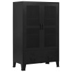 Armario oficina indutrial puertas malla acero negro 75x40x120cm