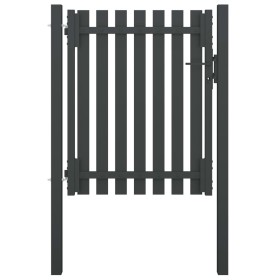 Puerta de valla del jardín de acero gris antracita 1x1,5