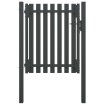 Puerta de valla del jardín de acero gris antracita 1x1,5 cm