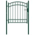 Puerta de jardín con arco superior acero verde 100x100