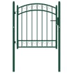 Puerta de jardín con arco superior acero verde 100x100 cm