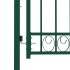 Puerta de jardín con arco superior acero verde 100x100
