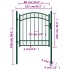 Puerta de jardín con arco superior acero verde 100x100