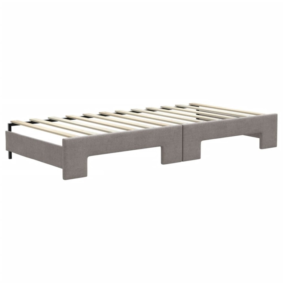 Sofá cama nido con colchón tela gris taupe 90x200