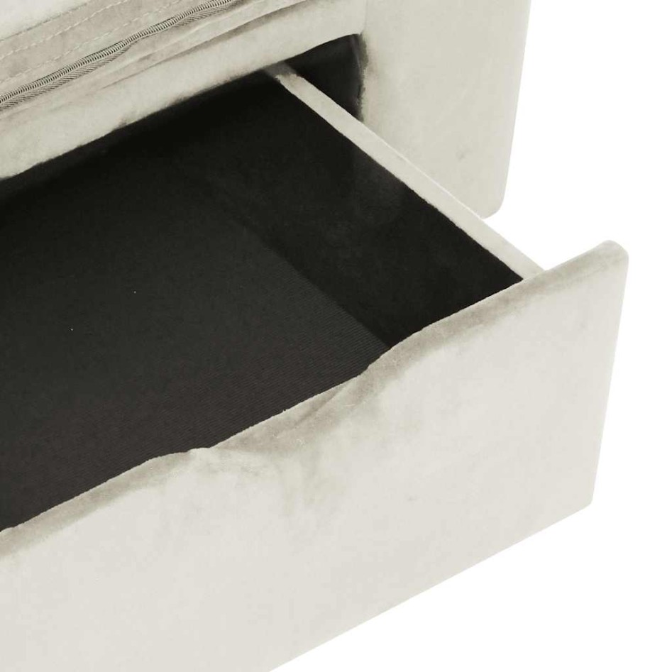 Sofá para perros con cajón felpa crema 75x50x38