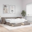 Sofá cama nido con cajones tela gris taupe 90x200 cm
