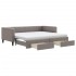 Sofá cama nido con cajones tela gris taupe 90x200