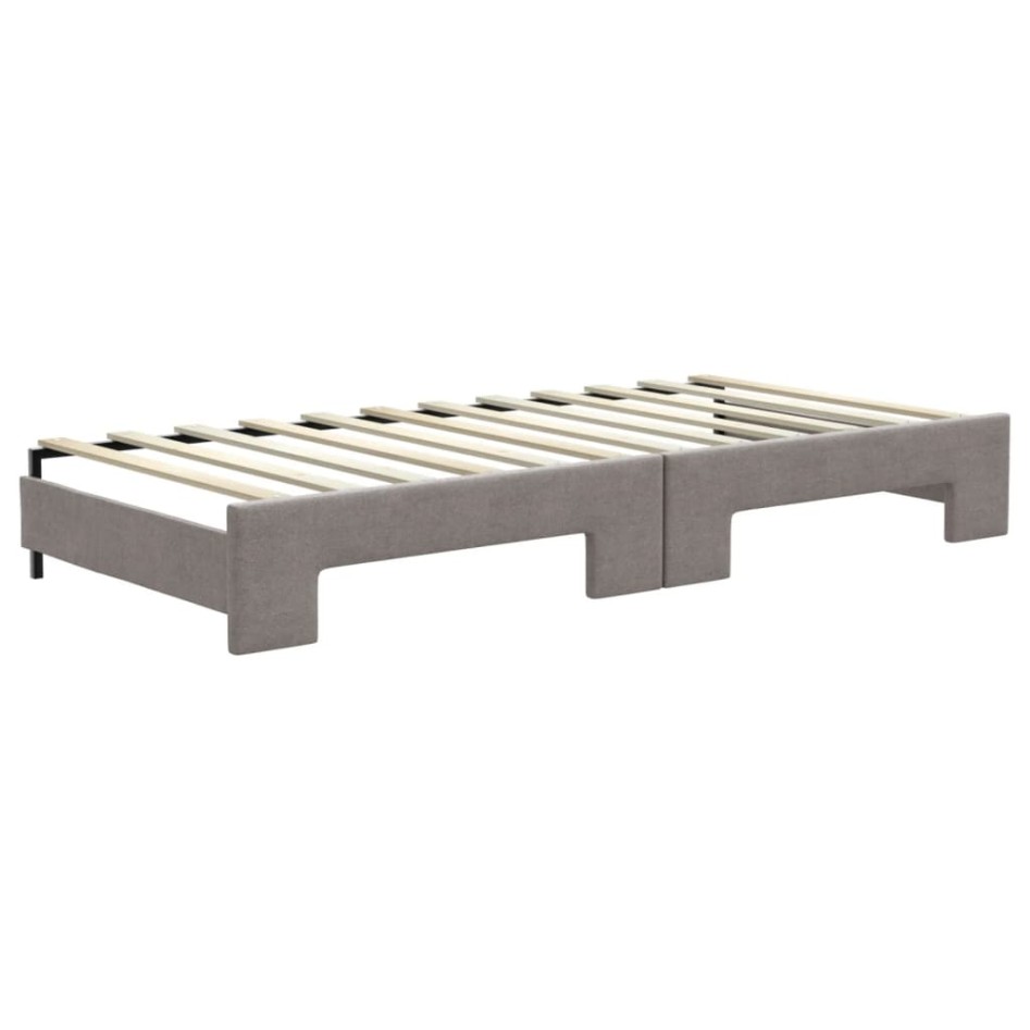 Sofá cama nido con cajones tela gris taupe 90x200