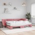 Sofá cama nido con colchón terciopelo rosa 80x200