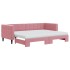 Sofá cama nido con colchón terciopelo rosa 80x200