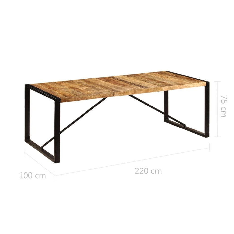 Mesa de comedor de madera maciza de mango 220x100x75