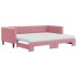 Sofá cama nido con colchón terciopelo rosa 90x200