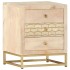 Mesita de noche de madera maciza de mango dorado 40x30x50