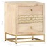 Mesita de noche de madera maciza de mango dorado 40x30x50