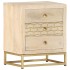 Mesita de noche de madera maciza de mango dorado 40x30x50