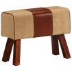 Banco potro gimnasio cuero auténtico madera mango marrón 58 cm