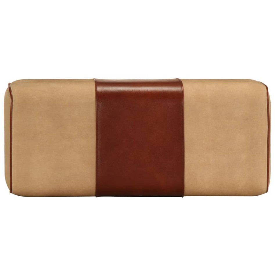 Banco potro gimnasio cuero auténtico madera mango marrón 58