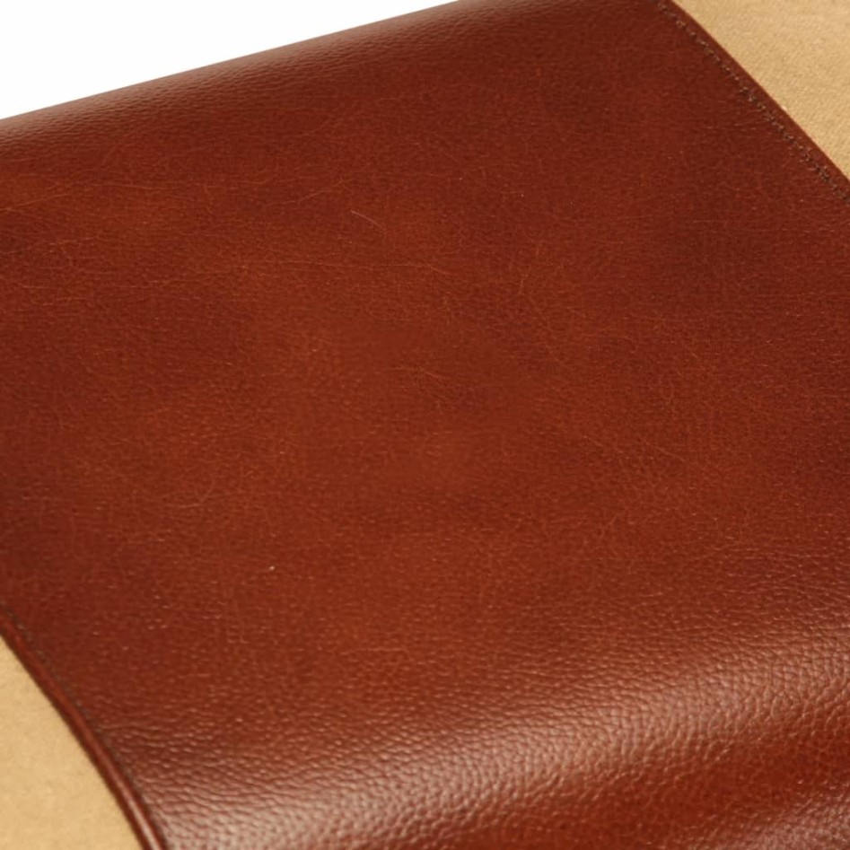 Banco potro gimnasio cuero auténtico madera mango marrón 58