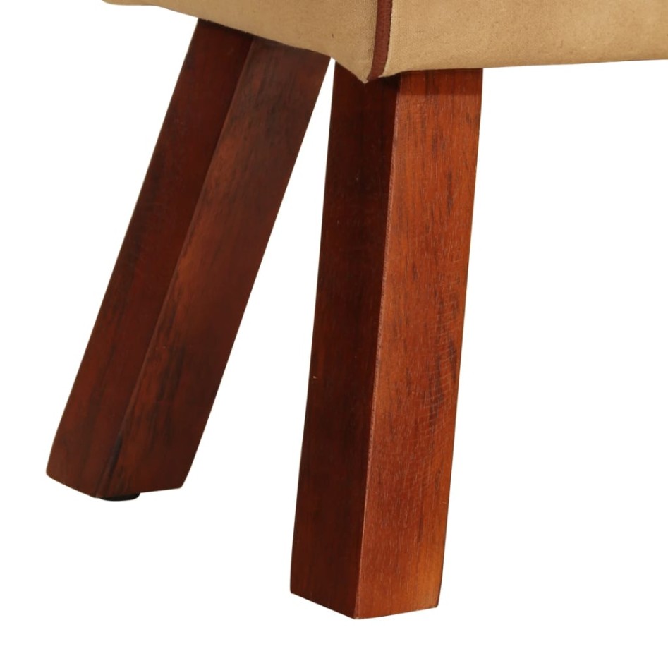 Banco potro gimnasio cuero auténtico madera mango marrón 58