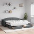 Sofá cama nido con cajones tela gris oscuro 80x200