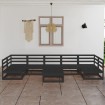 Juego de muebles de jardín 8 piezas madera maciza de pino