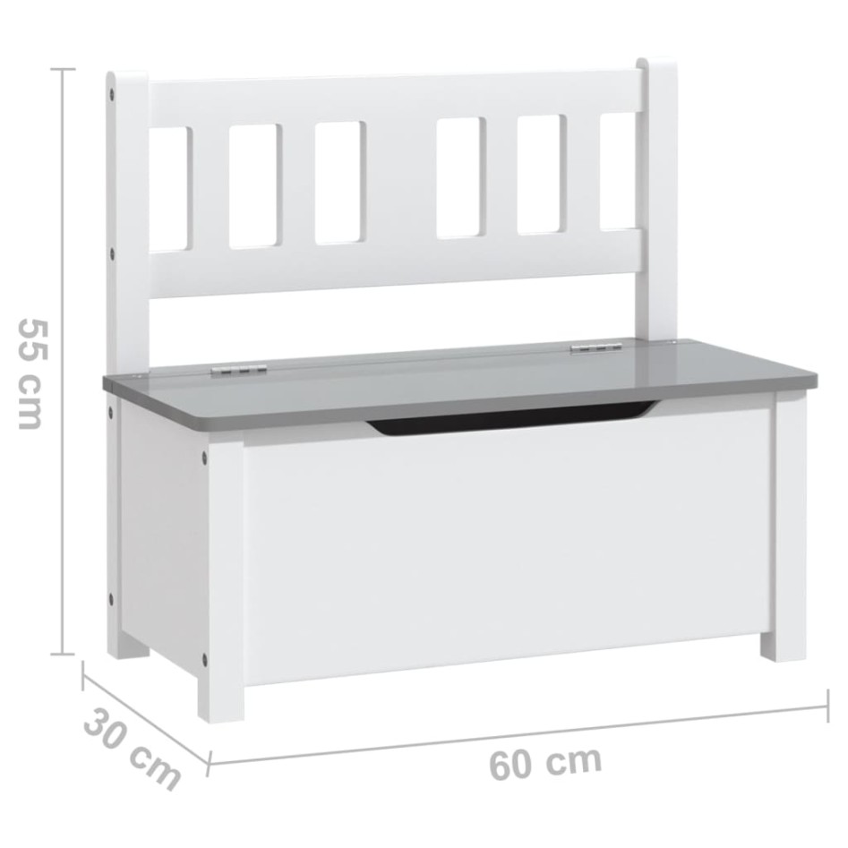 Mesa y sillas infantiles 4 piezas MDF blanco y