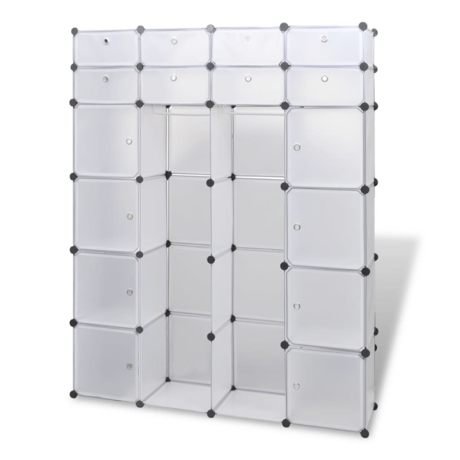 Armario modular con 18 compartimentos blanco 37x146x180,5