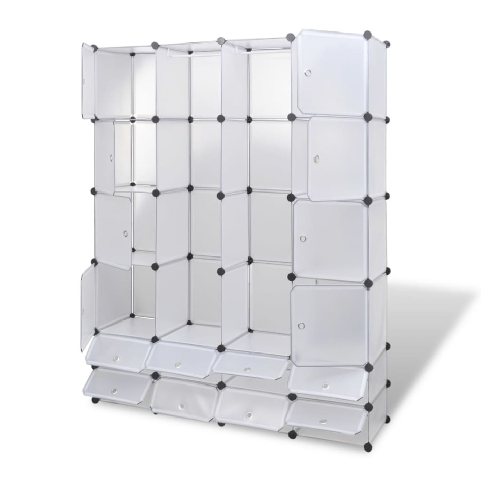 Armario modular con 18 compartimentos blanco 37x146x180,5