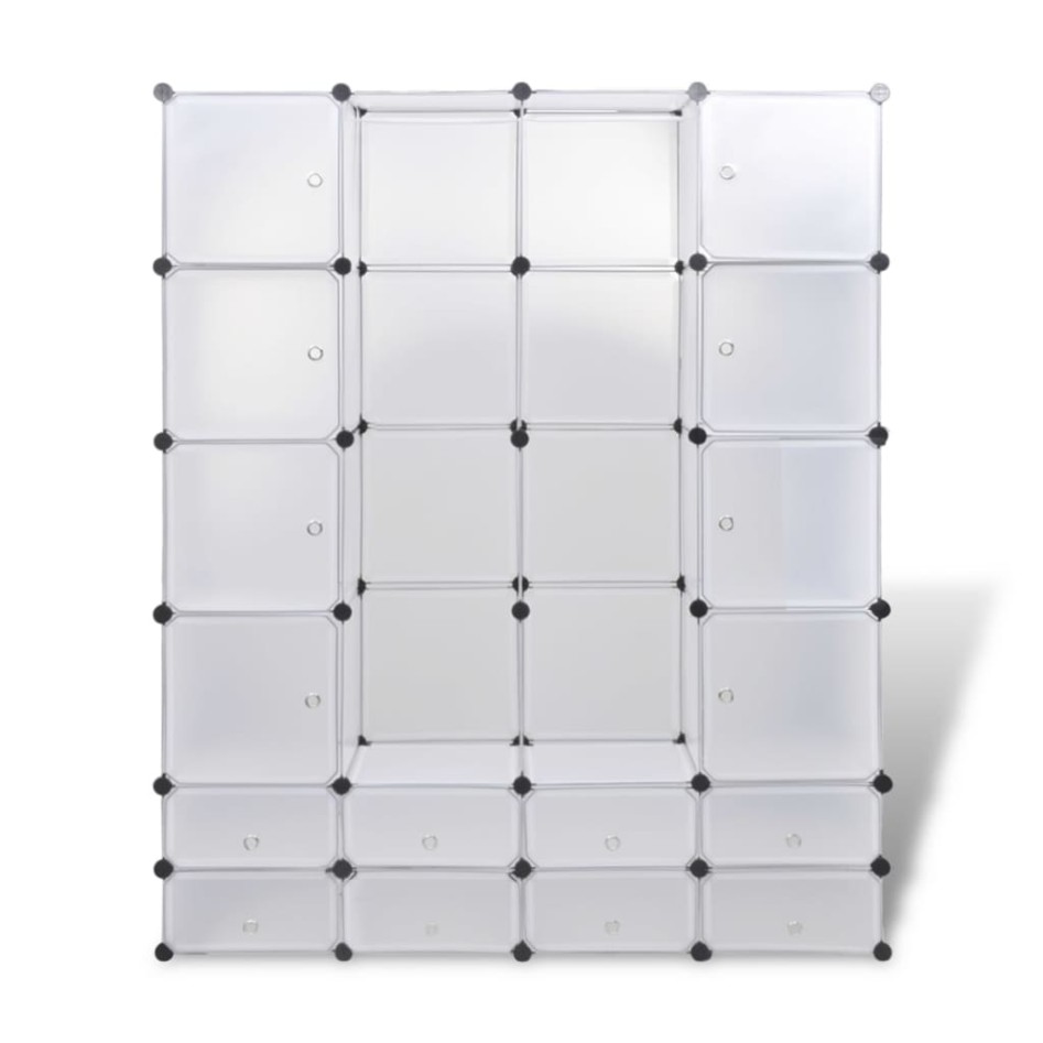 Armario modular con 18 compartimentos blanco 37x146x180,5