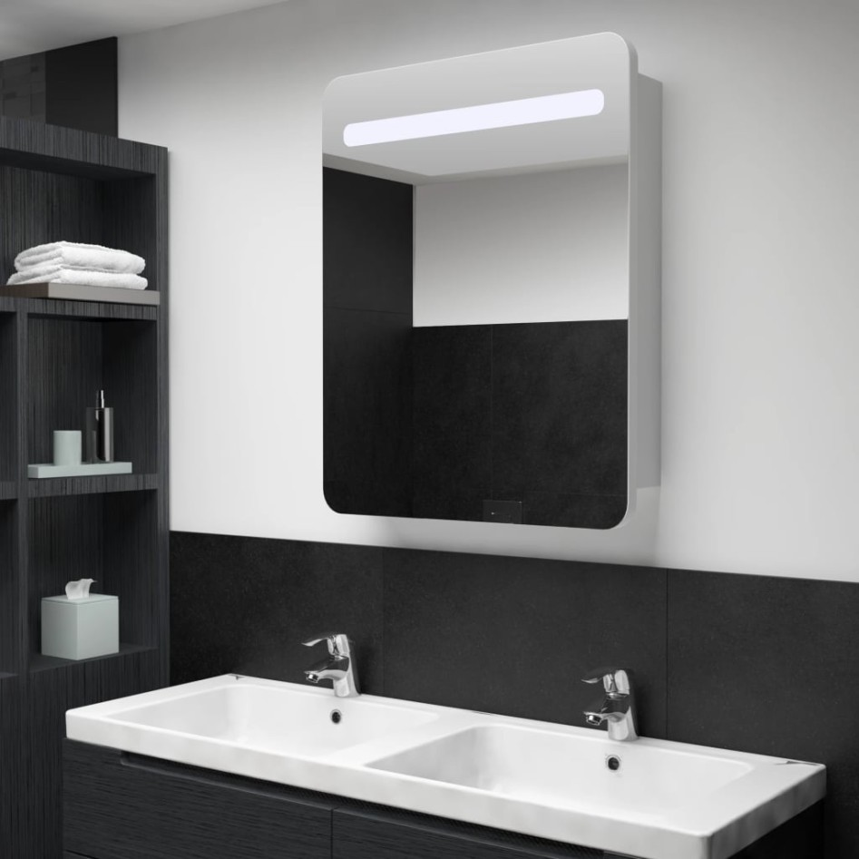 Mueble de baño con espejo LED 60x11x80