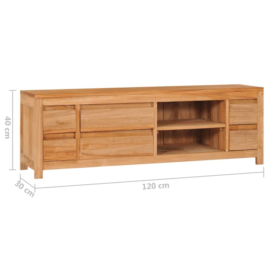 Mueble de TV de madera maciza de acacia 120x30x40