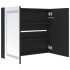 Armario de baño con espejo LED negro brillante 80x12x68