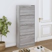 Mueble zapatero madera contrachapada gris Sonoma 63x24x147 cm
