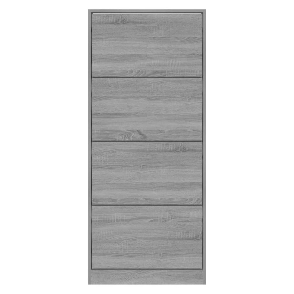 Mueble zapatero madera contrachapada gris Sonoma 63x24x147