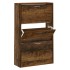 Mueble zapatero madera contrachapada roble ahumado 63x24x103