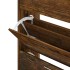 Mueble zapatero madera contrachapada roble ahumado 63x24x103