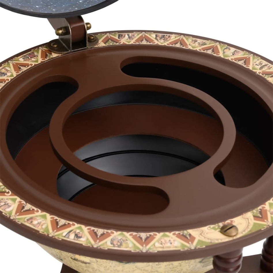 Botellero globo terráqueo madera maciza eucalipto